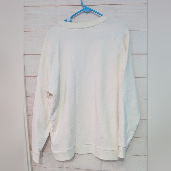 Adidas Off  White and Black Logo Sweatshirt Size XL - Picture 2 of 8